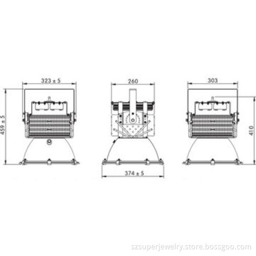 High lumen LED flood light 300W